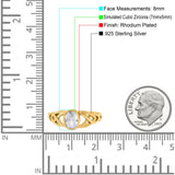 Infinity Twisted Wedding Ring Oval Cut Simulated Cubic Zirconia 925 Sterling Silver