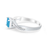 Princess Cut Wedding Ring Round Simulated Cubic Zirconia 925 Sterling Silver