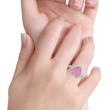 Halo Heart Promise Ring Simulated Cubic Zirconia 925 Sterling Silver