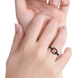 Halo Cushion Infinity Twist Side Stone Simulated Black CZ Engagement Ring Cubic Zirconia 925 Sterling Silver