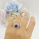 Art Deco Round Lab Alexandrite Infinity Leaf Design Bridal Ring 925 Sterling Silver