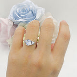 Art Deco Round Butterfly Ring Natural Moonstone 925 Sterling Silver
