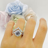 Two Piece Halo Bridal Ring