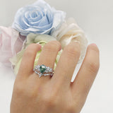 Two Piece Pear Teardrop Bridal Ring