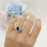 Two Piece Pear Teardrop Bridal Ring