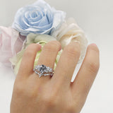 Two Piece Pear Teardrop Bridal Ring
