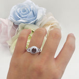 Sunflower Ring Infinity Twisted Round Natural Chocolate Smoky Quartz 925 Sterling Silver