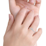 Half Eternity Wedding Ring Marquise Simulated Cubic Zirconia 925 Sterling Silver