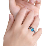 Art Deco Engagement Ring Natural Leaf Design Emerald Cut Cubic Zirconia 925 Sterling Silver