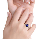 Teardrop Pear Vintage Style Halo Engagement Ring Cubic Zirconia 925 Sterling Silver