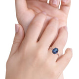 Solitaire Accent Oval Lab Alexandrite Art Deco Engagement Ring