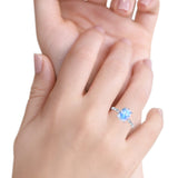 Solitaire Accent Oval Natural Moonstone Art Deco Engagement Ring
