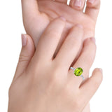 Solitaire Accent Oval Engagement Ring Cubic Zirconia 925 Sterling Silver