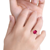 Solitaire Accent Oval Engagement Ring Cubic Zirconia 925 Sterling Silver