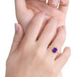 Halo Ballerina Style Oval Engagement Ring Cubic Zirconia 925 Sterling Silver