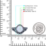 Round Floral Bridal Set Piece Vintage Style Engagement Ring Cubic Zirconia 925 Sterling Silver