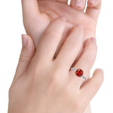 Elegant Hidden Halo Cushion Engagement Ring Cubic Zirconia 925 Sterling Silver
