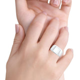 Signet Plain Band High Polished Solid 925 Sterling Silver Thumb Ring (14mm)