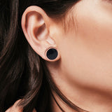Half Ball Stud Earrings Round 925 Sterling Silver (5mm-16mm)