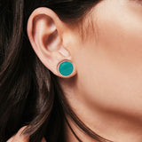 Half Ball Stud Earrings Round 925 Sterling Silver (5mm-16mm)