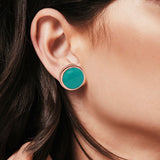 Half Ball Stud Earrings Round 925 Sterling Silver (5mm-16mm)