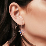 Drop Dangle Palm Tree Earrings Created Opal 925 Sterling Silver(16mm)