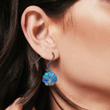Drop Dangle Seashell Earrings Lab Created Opal 925 Sterling Silver(15mm)