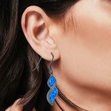 Marquise Drop Dangle Earrings Created Opal 925 Sterling Silver(30mm)