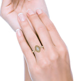 Art Deco Marquise Wedding Ring Simulated Cubic Zirconia 925 Sterling Silver