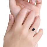 Vintage Style Oval Engagement Ring Simulated Cubic Zirconia 925 Sterling Silver