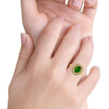 Art Deco Wedding Ring Oval Cut Solid Simulated Cubic Zirconia 925 Sterling Silver