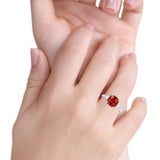 Cushion Cut Art Deco Wedding Bridal Ring Baguette Simulated Cubic Zirconia 925 Sterling Silver