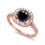 Solitaire Accent Wedding Ring Round Simulated CZ 925 Sterling Silver