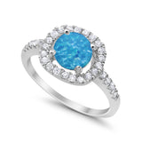 Solitaire Accent Wedding Ring Round Simulated CZ 925 Sterling Silver