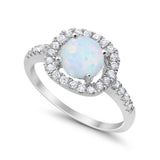 Solitaire Accent Wedding Ring Round Simulated CZ 925 Sterling Silver