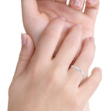 Fashion Petite Dainty Ring Eternity Simulated Cubic Zirconia 925 Sterling Silver