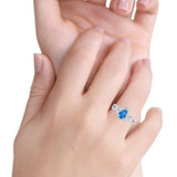 Halo Art Deco Wedding Pear Bridal Ring Crisscross Round Simulated Cubic Zirconia 925 Sterling Silver