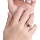 Wedding Bridal Piece Ring Heart Simulated Cubic Zirconia 925 Sterling Silver