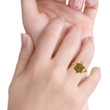 Turtle Oxidized Band Solid 925 Sterling Silver (17mm)