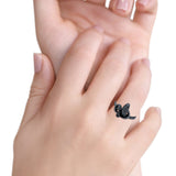 Snake Ring Oxidized Band Solid 925 Sterling Silver Thumb Ring (13mm)