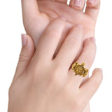 Turtles Oxidized Band Solid 925 Sterling Silver (19mm)