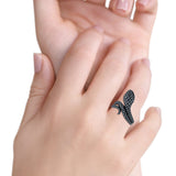 Snake Ring Oxidized Band Solid 925 Sterling Silver Thumb Ring (21mm)