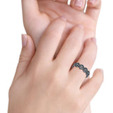 Smiley Face Band 6mm Oxidized Plain Thumb Ring 925 Sterling Silver