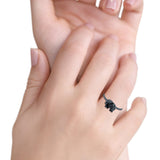 Elephant Ring Oxidized Band Solid 925 Sterling Silver Thumb Ring (7mm)