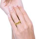 Braided Ring Celtic Oxidized Band Solid 925 Sterling Silver (6mm)