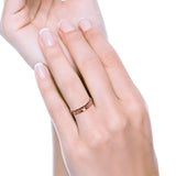 Growing Tree Ring Oxidized Band Solid 925 Sterling Silver Thumb Ring (5mm)