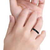 Moon & Stars Band Oxidized Band Solid 925 Sterling Silver Thumb Ring (4mm)