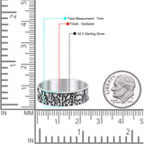 Desert Design Cactus Traditional Oxidized Trending Band Solid 925 Sterling Silver Thumb Ring 7mm