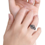 Vintage Cutout Spider Web Stylish Oxidized Statement Band Solid 925 Sterling Silver Thumb Ring (14.5mm)