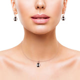 Clover Jewelry Matching Set Pendant Drop Dangle Earring Heart Created Opal 925 Sterling Silver